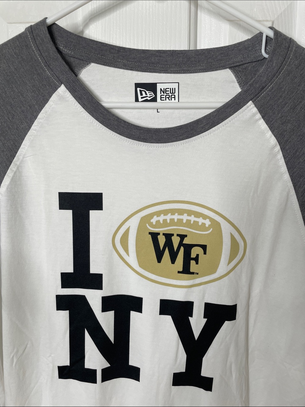 Wake Forest New Era White and Charcoal baseball tee